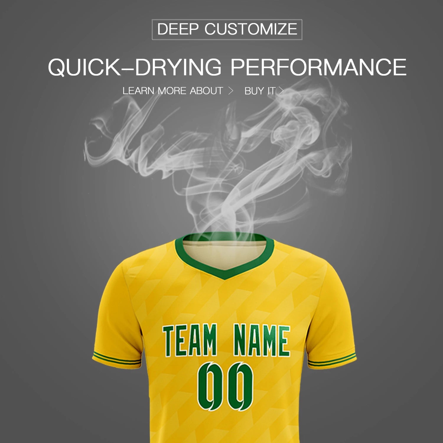 Custom Gold01 Kelly Green Training Uniform Soccer Sets Jersey