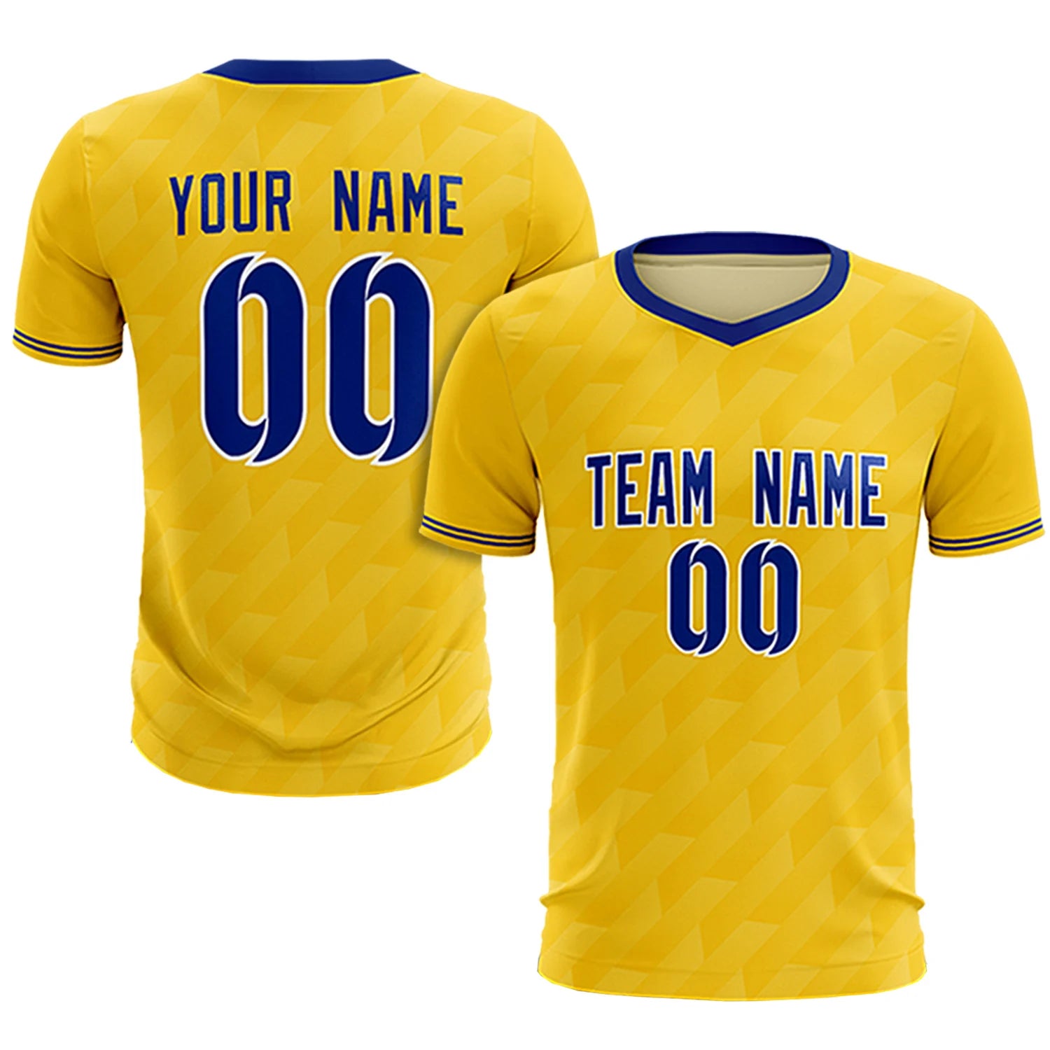 Custom Gold01 Royal Blue Training Uniform Soccer Sets Jersey