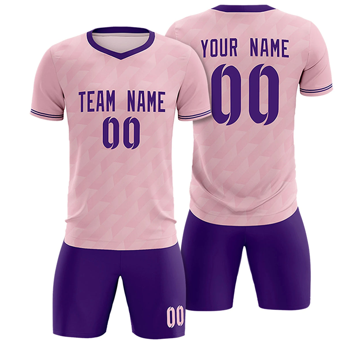 Custom Light Pink Purple Training Uniform Soccer Sets Jersey