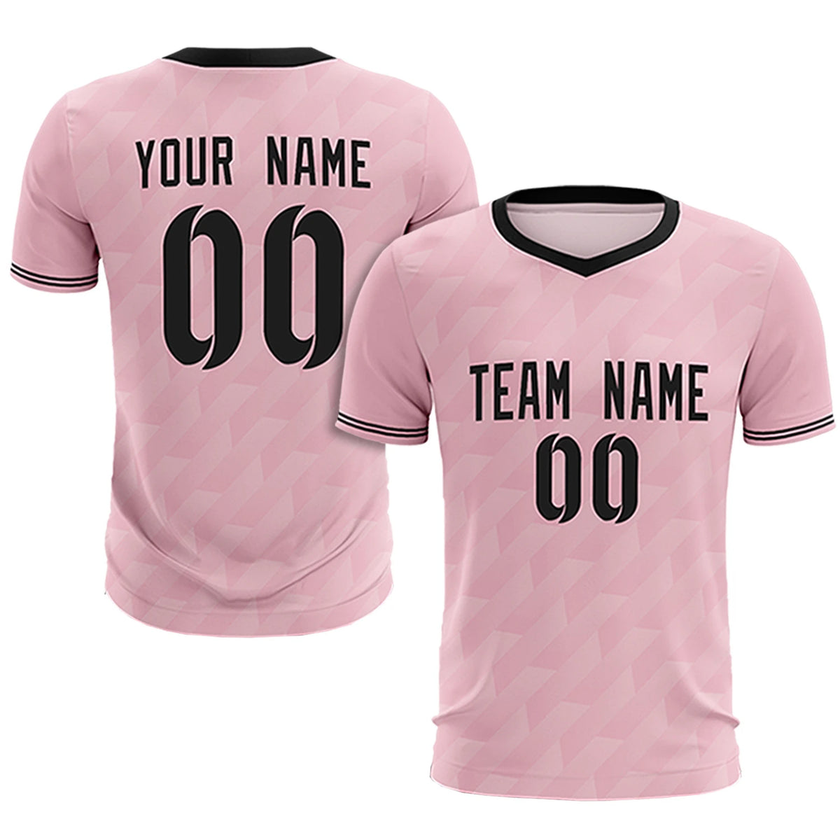 Custom Light Pink Black Training Uniform Soccer Sets Jersey