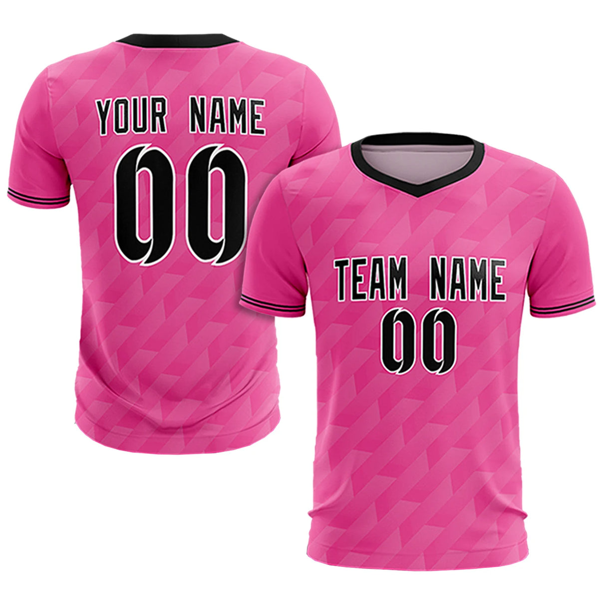 Custom Pink Black Training Uniform Soccer Sets Jersey