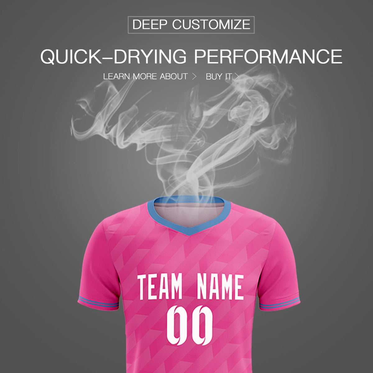 Custom Pink Light Blue Training Uniform Soccer Sets Jersey
