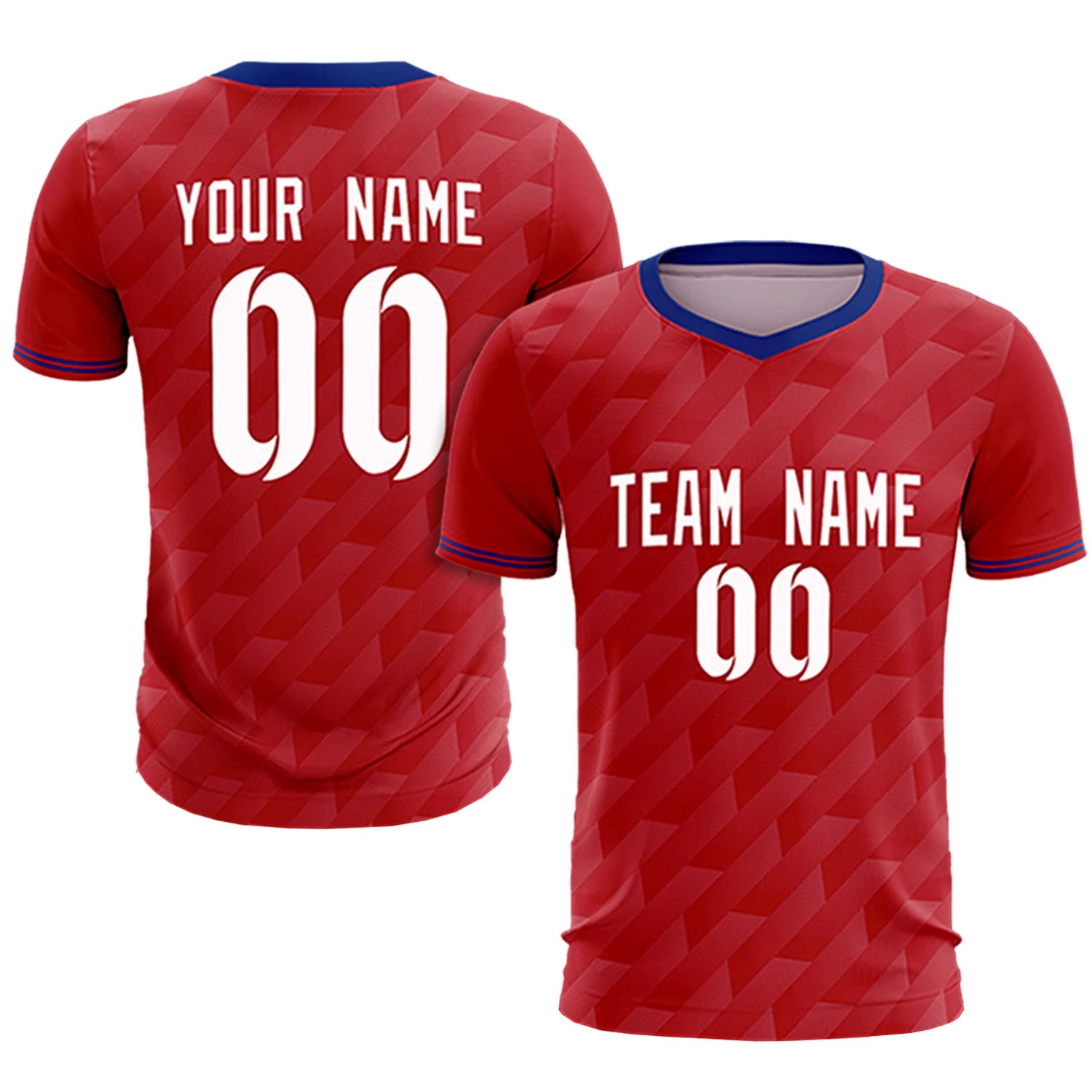 Custom Red Royal Blue Training Uniform Soccer Sets Jersey