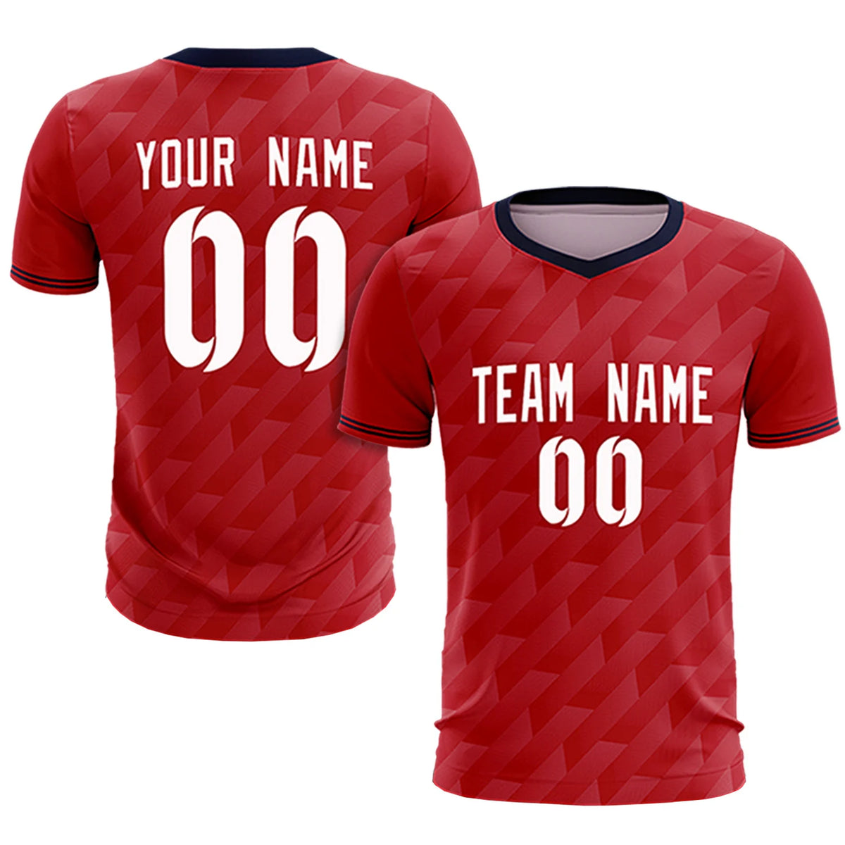 Custom Red Navy Training Uniform Soccer Sets Jersey