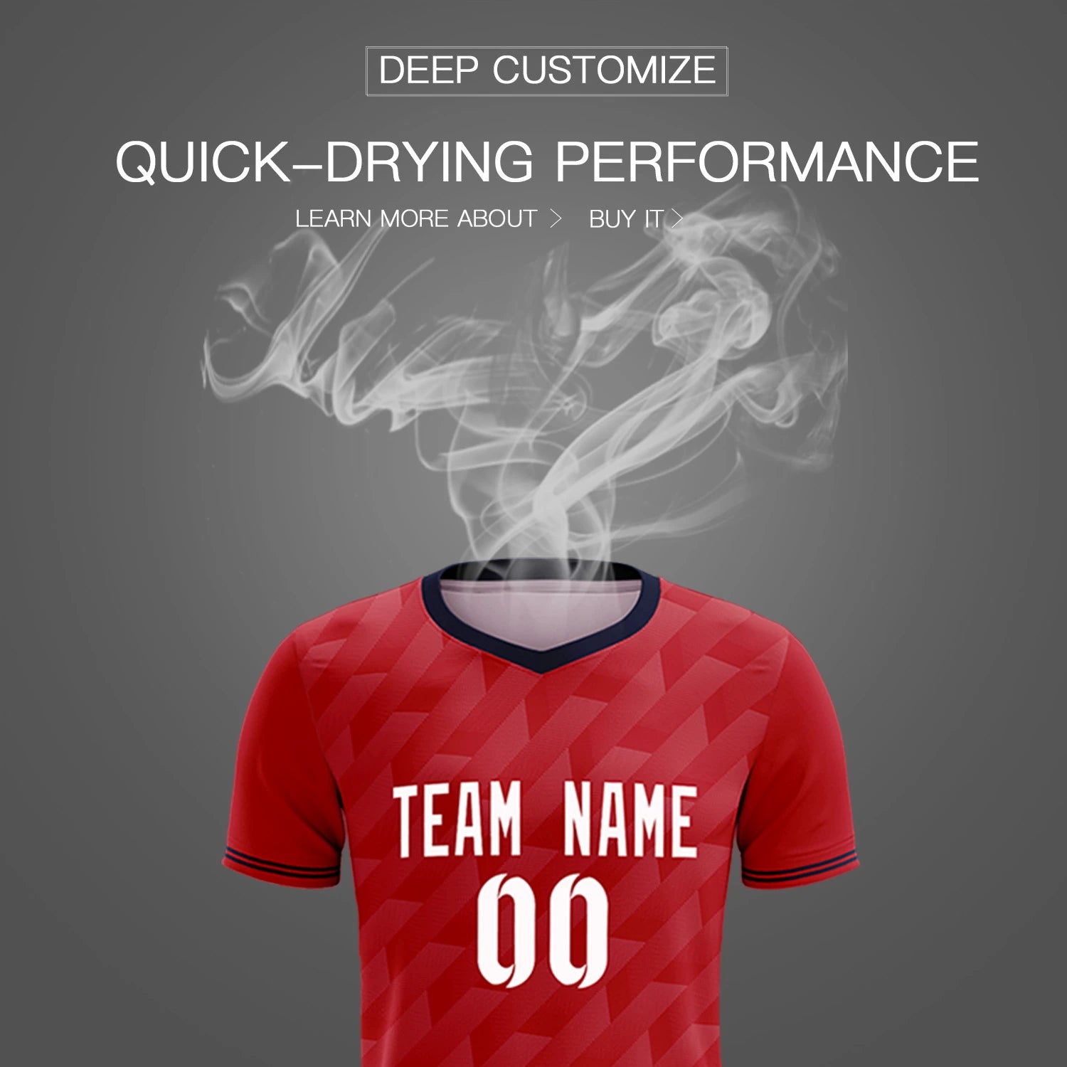 Custom Red Navy Training Uniform Soccer Sets Jersey