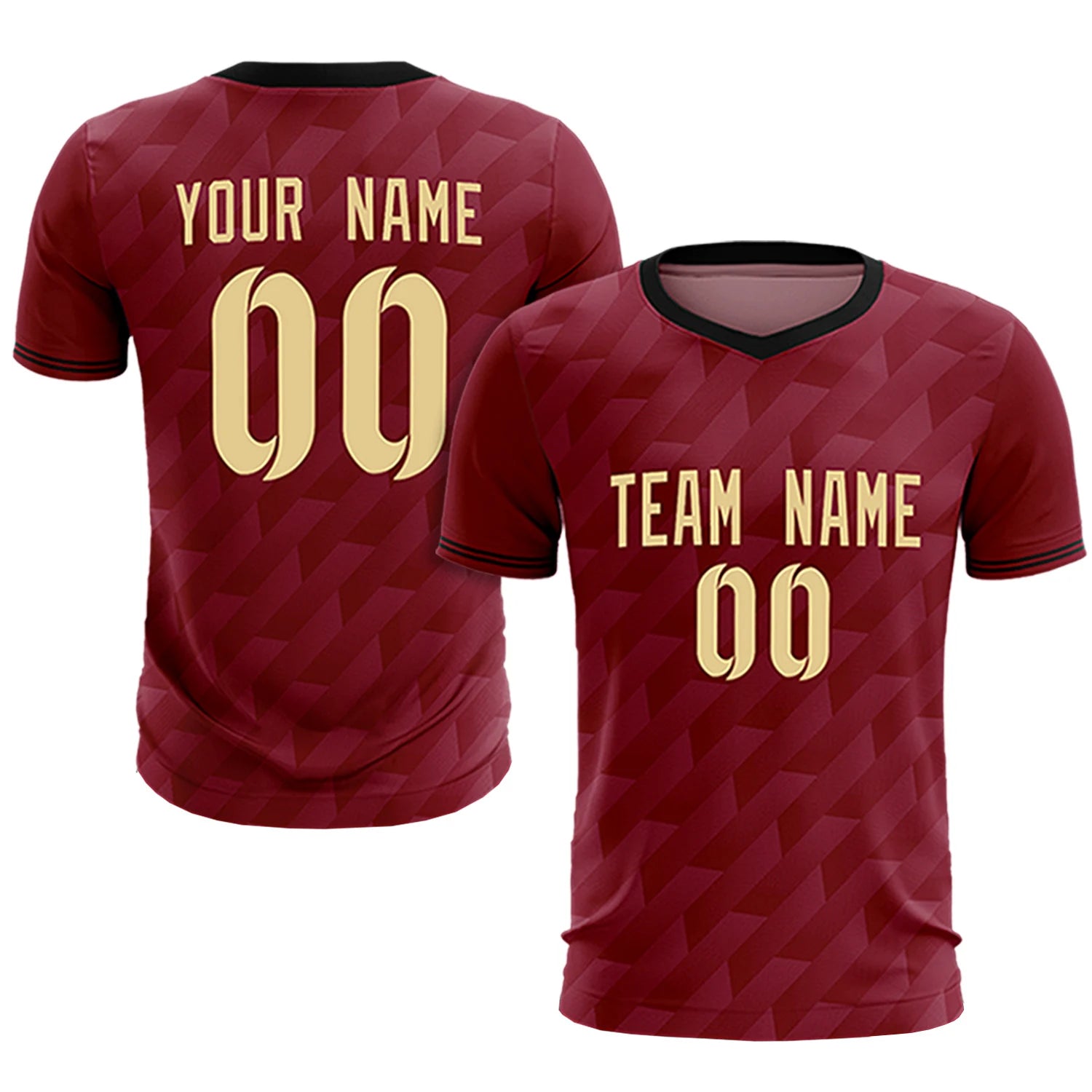 Custom Crimson Black Training Uniform Soccer Sets Jersey