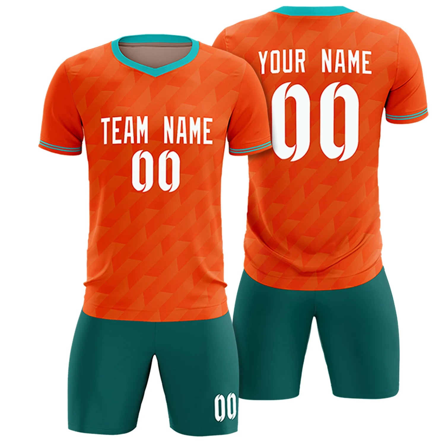 Custom Orange Bright Green Training Uniform Soccer Sets Jersey