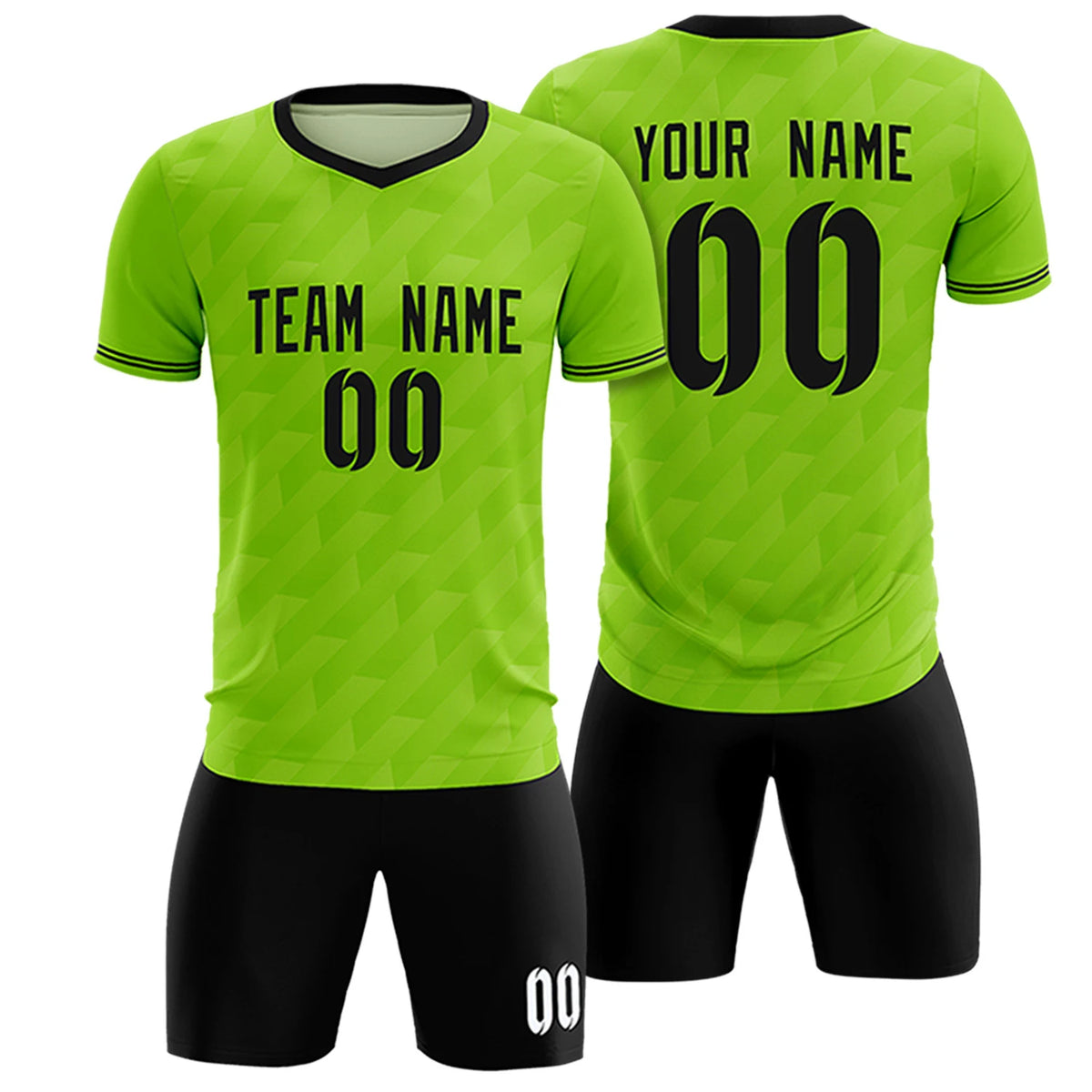 Custom Neon Green Black Training Uniform Soccer Sets Jersey