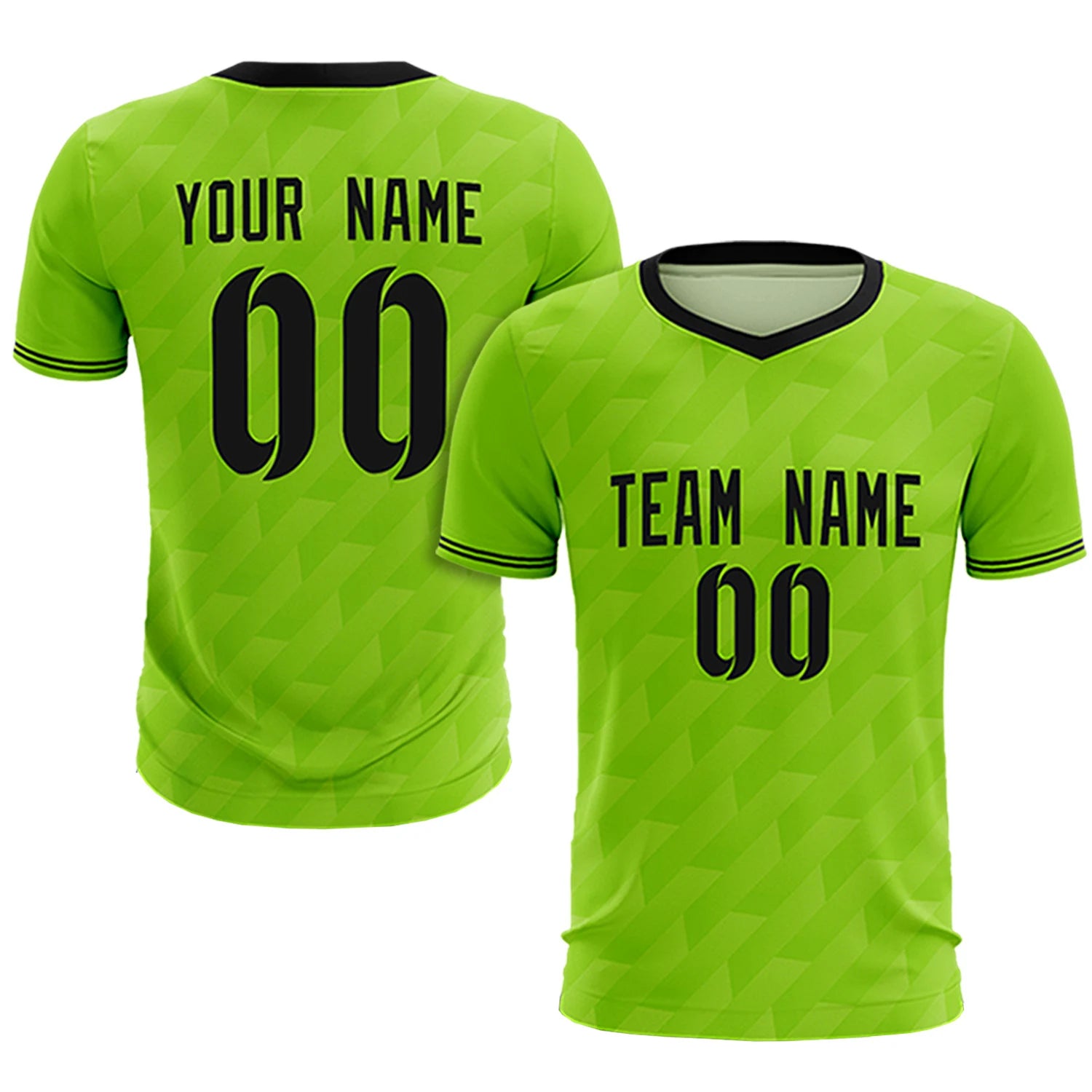 Custom Neon Green Black Training Uniform Soccer Sets Jersey