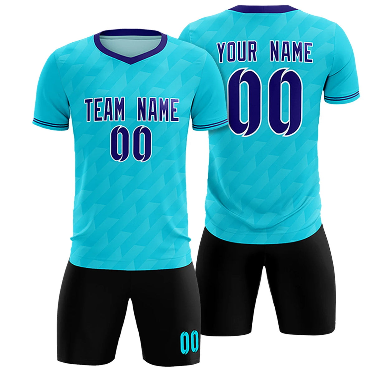 Custom Sky Blue Purple Training Uniform Soccer Sets Jersey