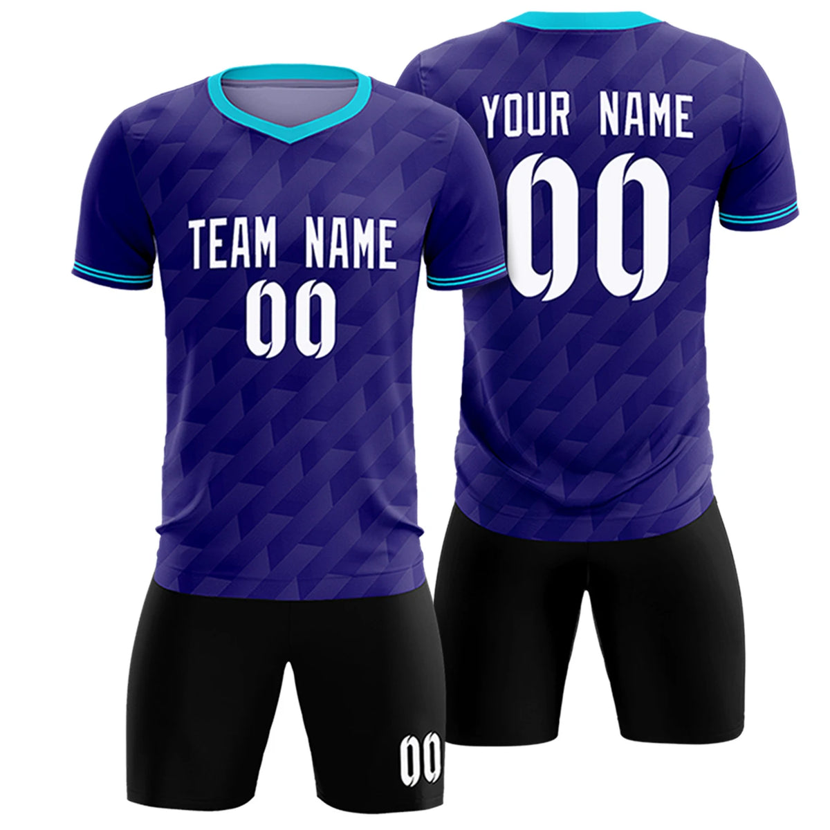 Custom Purple Sky Blue Training Uniform Soccer Sets Jersey