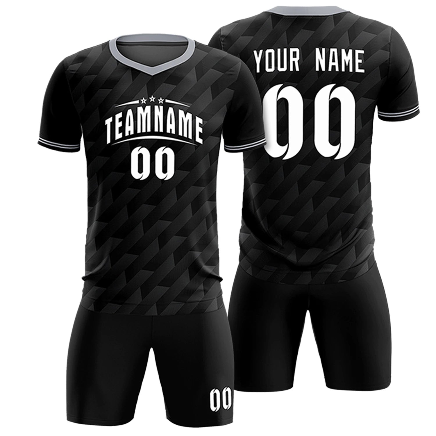 Custom Black White Training Uniform Soccer Sets Jersey