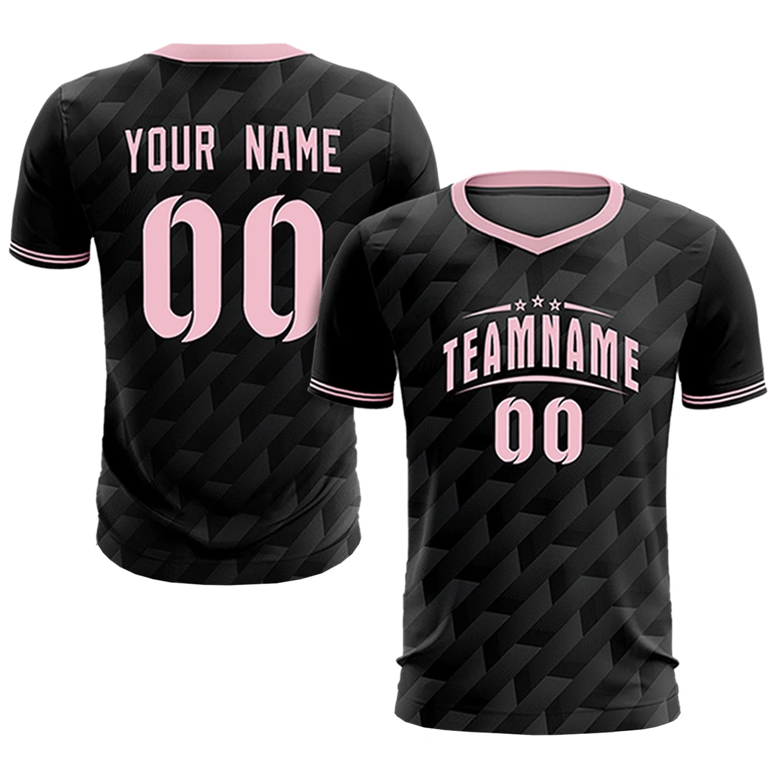 Custom Black Light Pink Training Uniform Soccer Sets Jersey