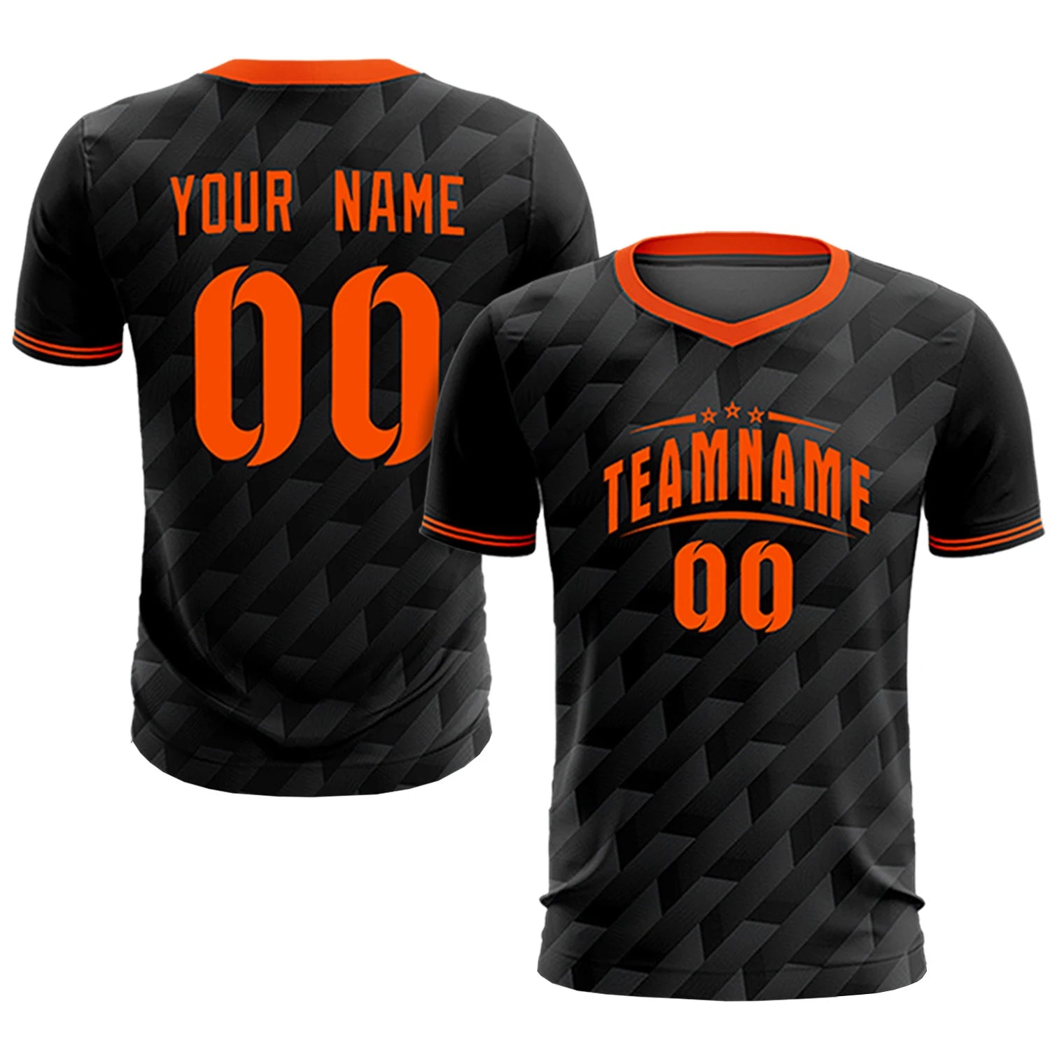 Custom Black Orange Training Uniform Soccer Sets Jersey