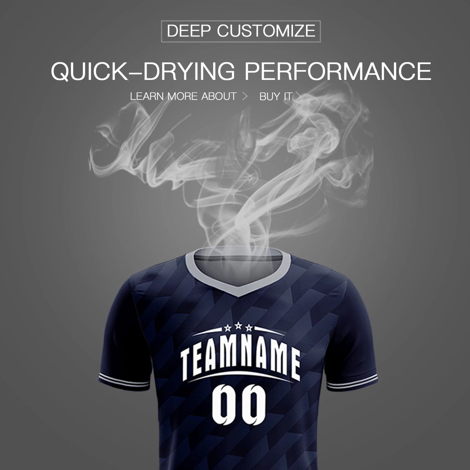 Custom Navy Gray Training Uniform Soccer Sets Jersey