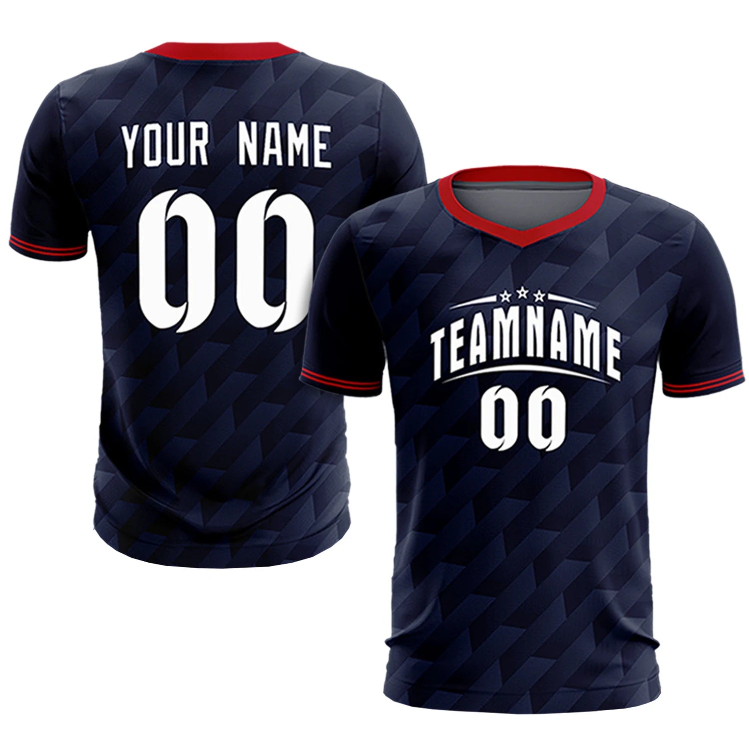 Custom Navy Red Training Uniform Soccer Sets Jersey