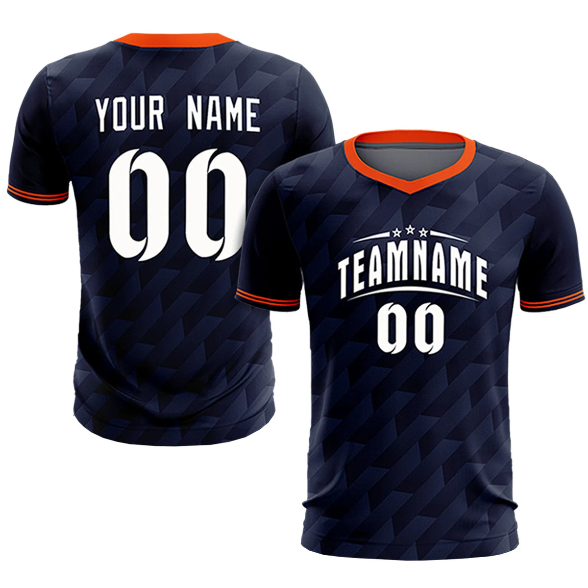 Custom Navy Orange Training Uniform Soccer Sets Jersey
