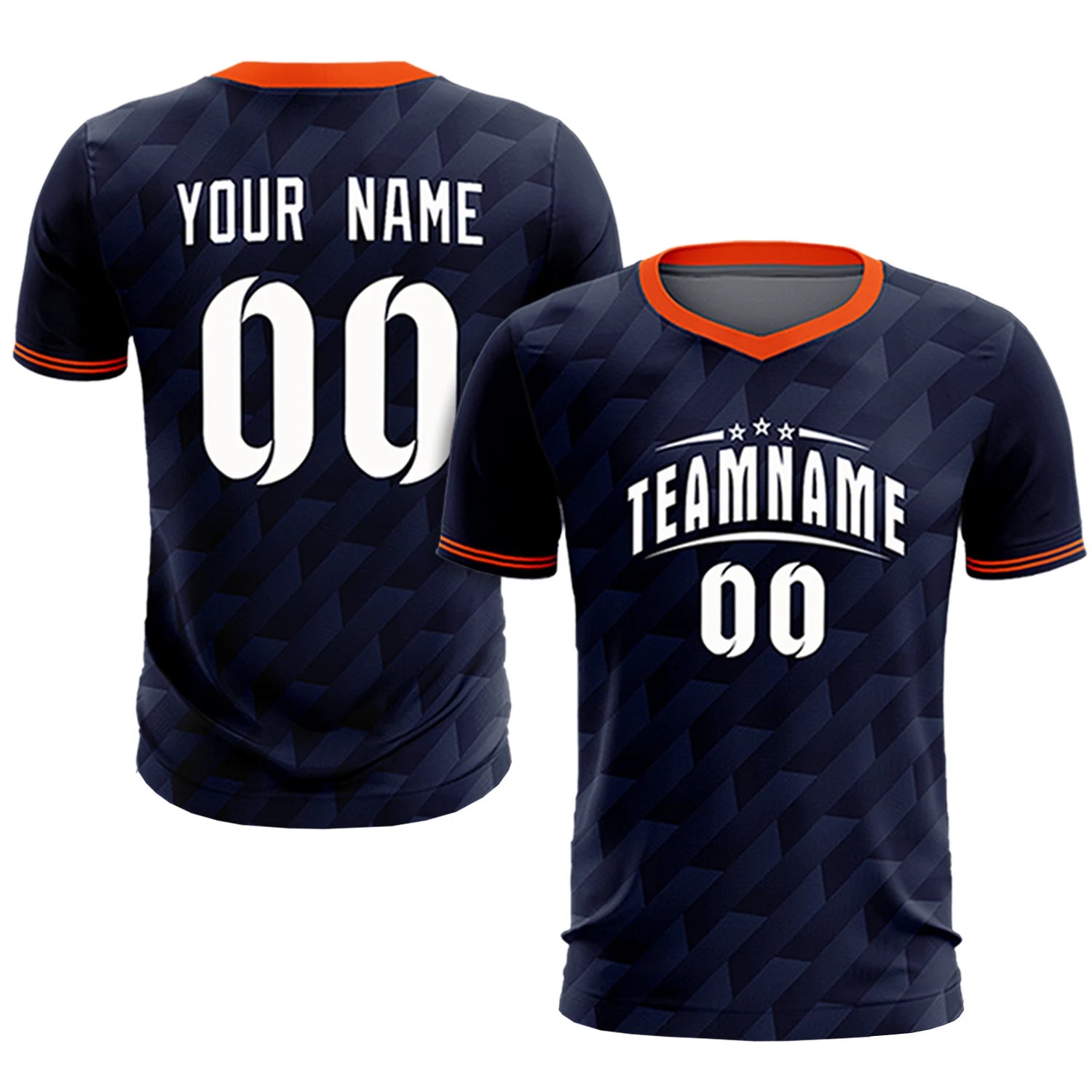 Custom Navy Orange Training Uniform Soccer Sets Jersey