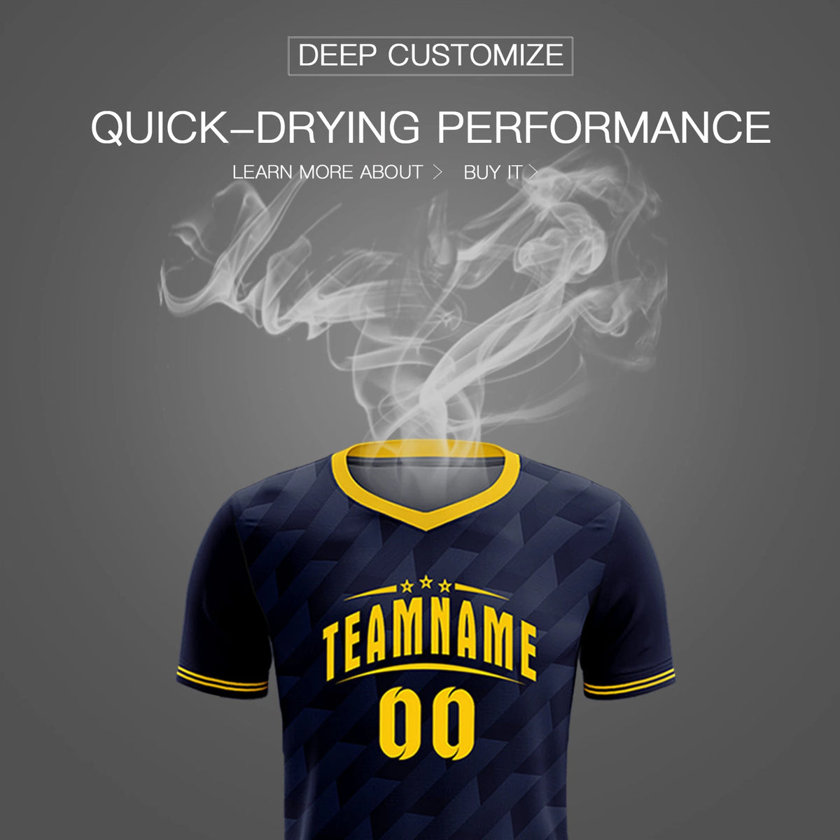 Custom Navy Gold01 Training Uniform Soccer Sets Jersey