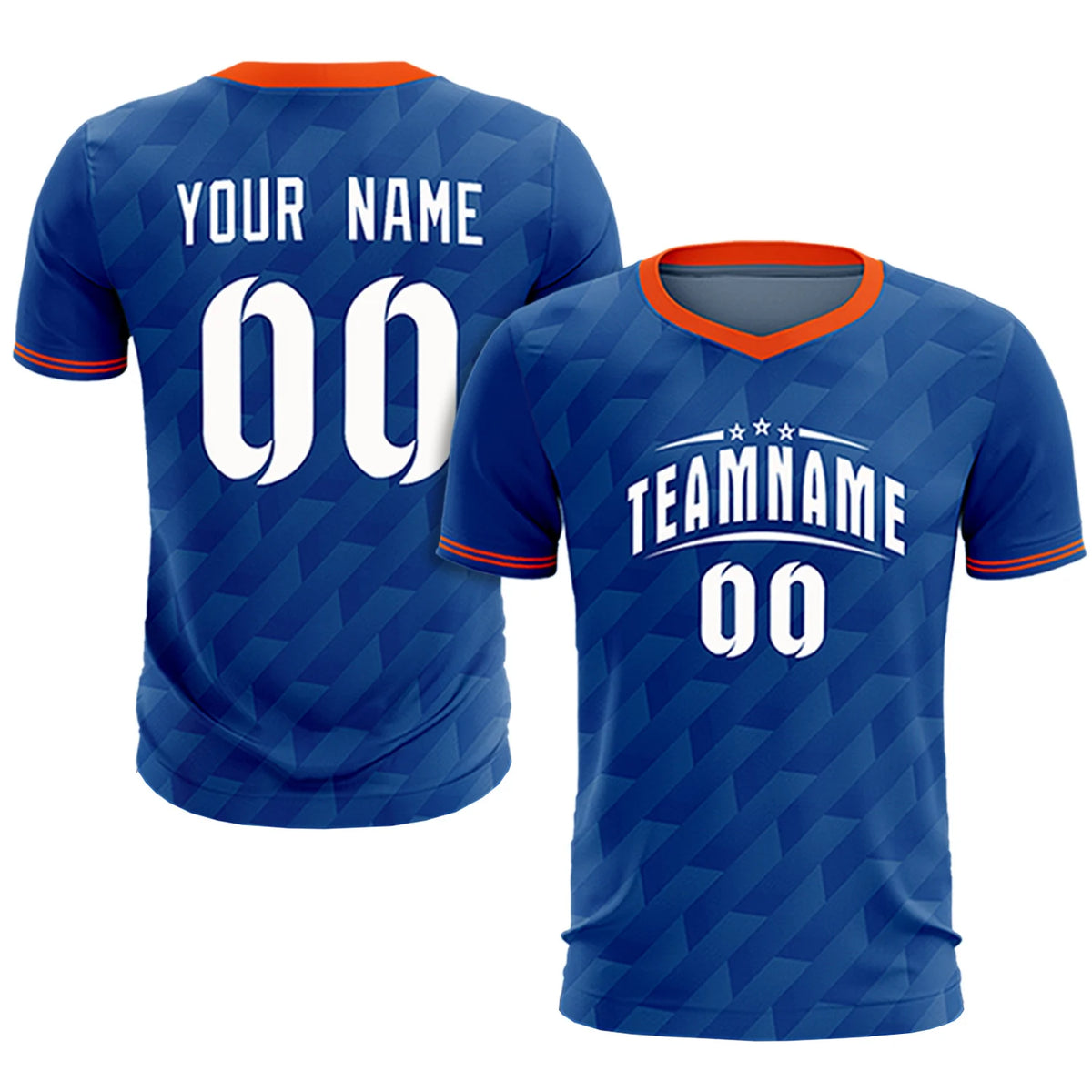 Custom Royal Blue Orange Training Uniform Soccer Sets Jersey