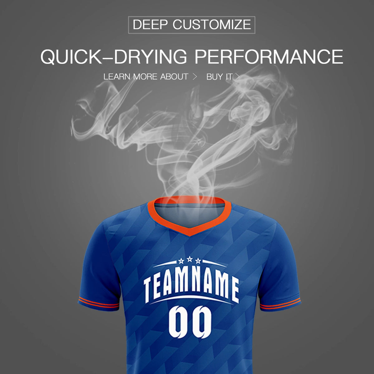 Custom Royal Blue Orange Training Uniform Soccer Sets Jersey