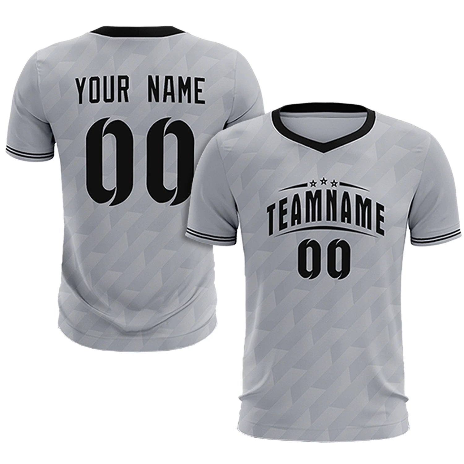 Custom Gray Black Training Uniform Soccer Sets Jersey