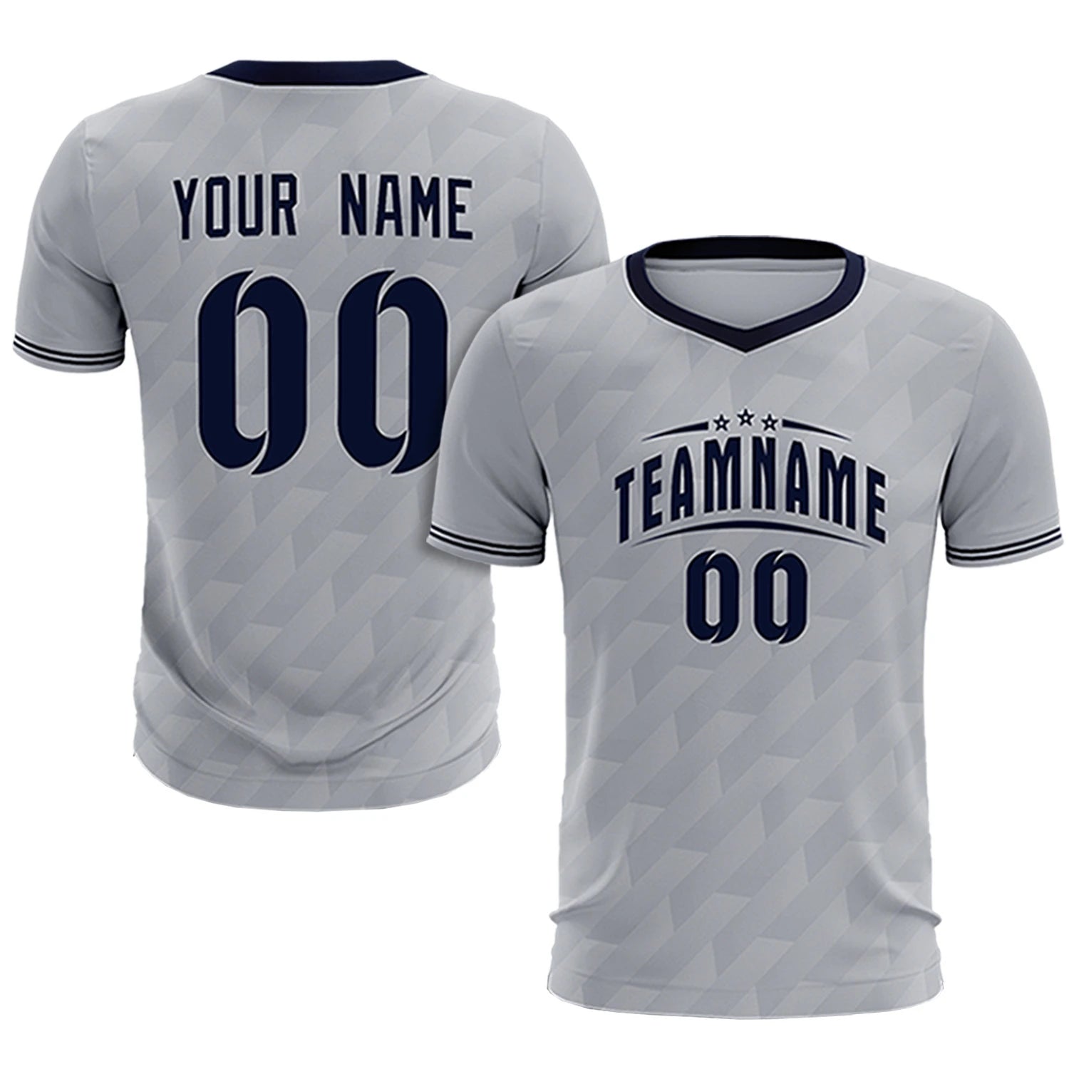 Custom Gray Navy Training Uniform Soccer Sets Jersey