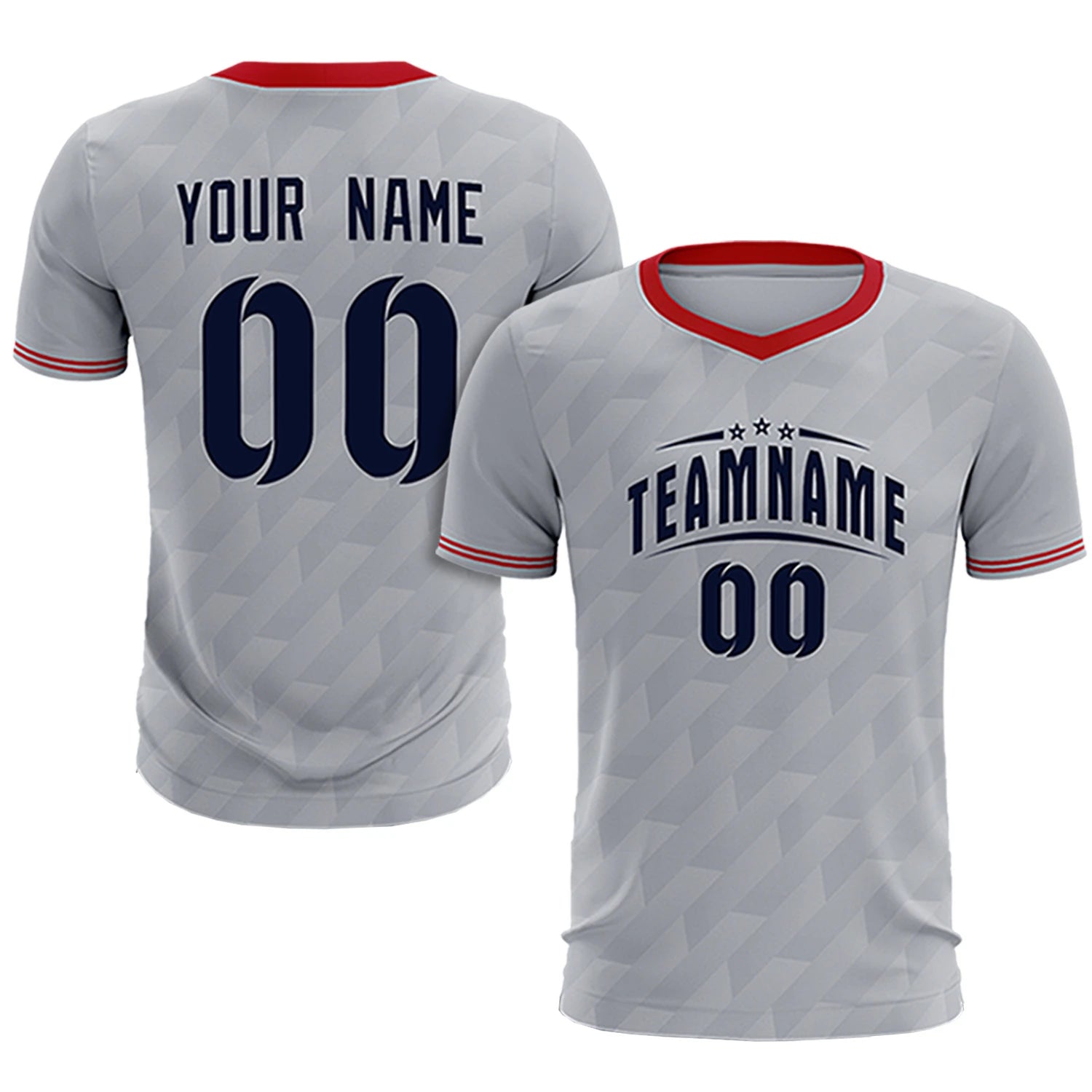 Custom Gray Red Training Uniform Soccer Sets Jersey