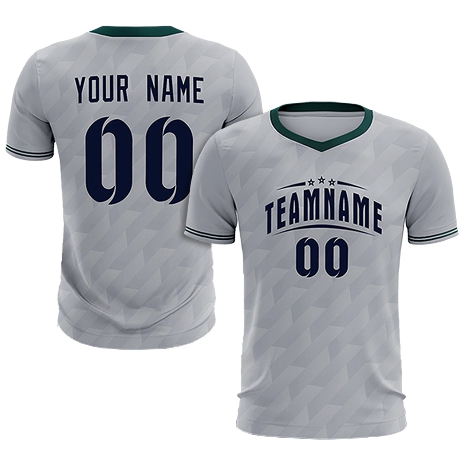 Custom Gray Midnight Green Training Uniform Soccer Sets Jersey