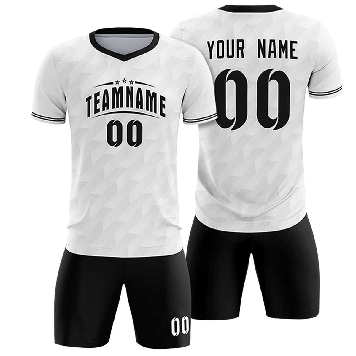 Custom White Black Training Uniform Soccer Sets Jersey