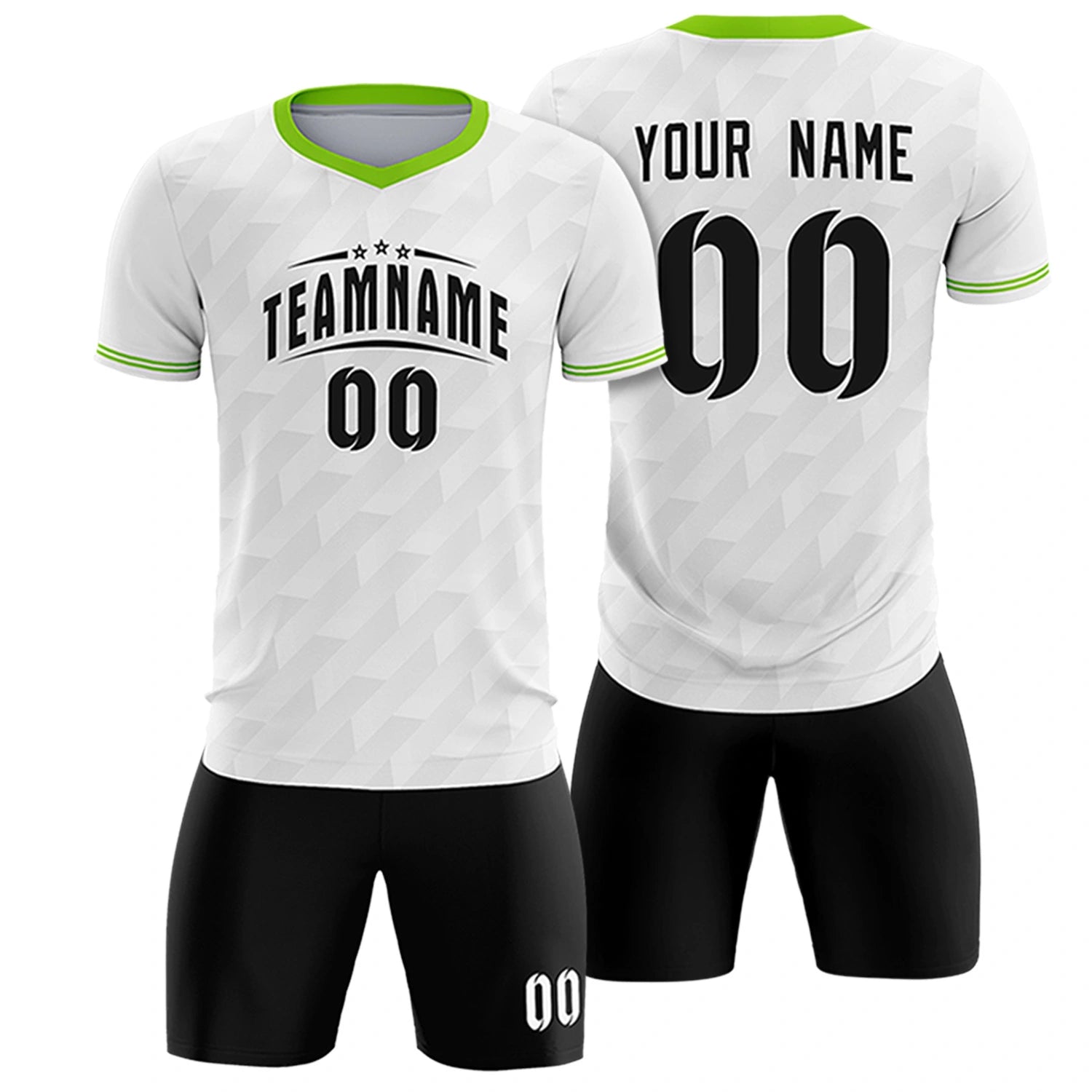 Custom White Neon Green Training Uniform Soccer Sets Jersey