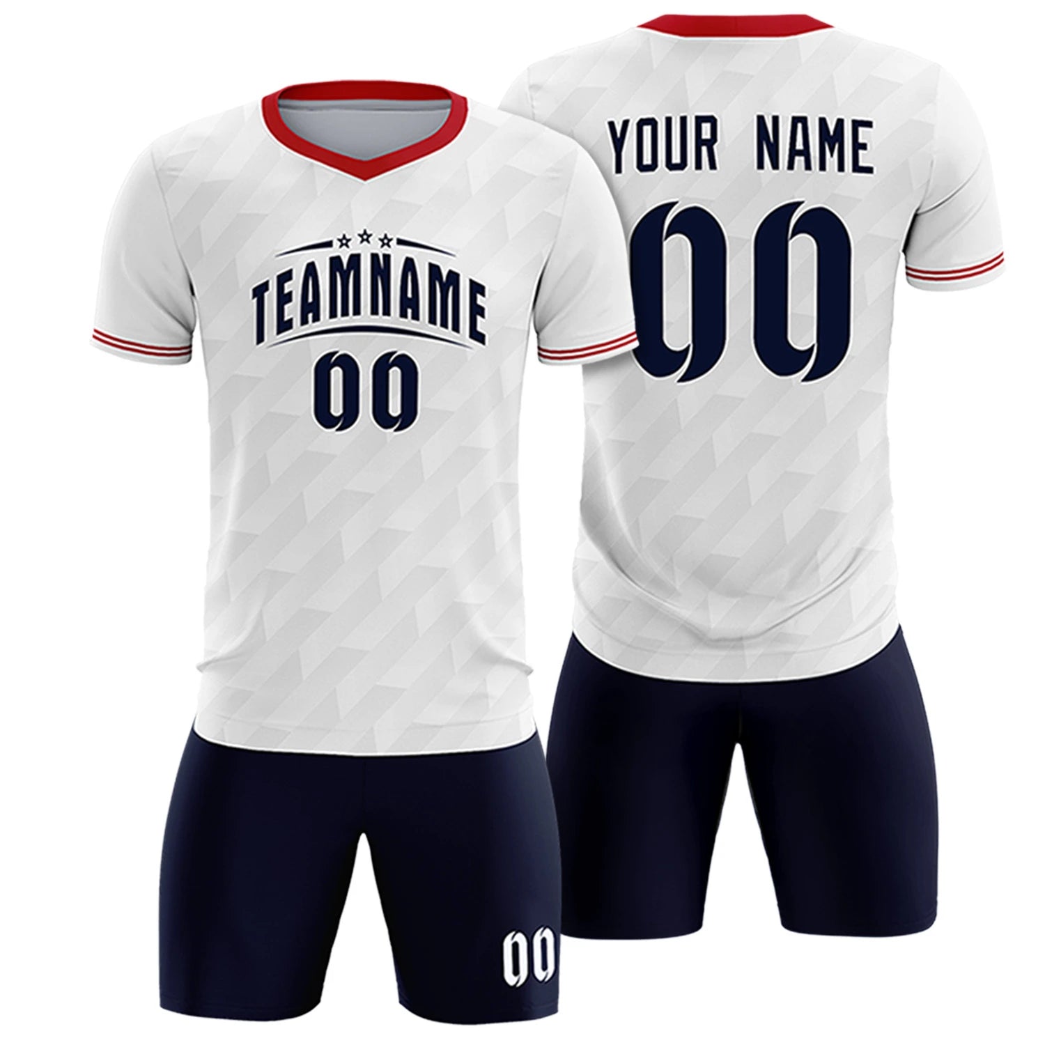 Custom White Red Training Uniform Soccer Sets Jersey