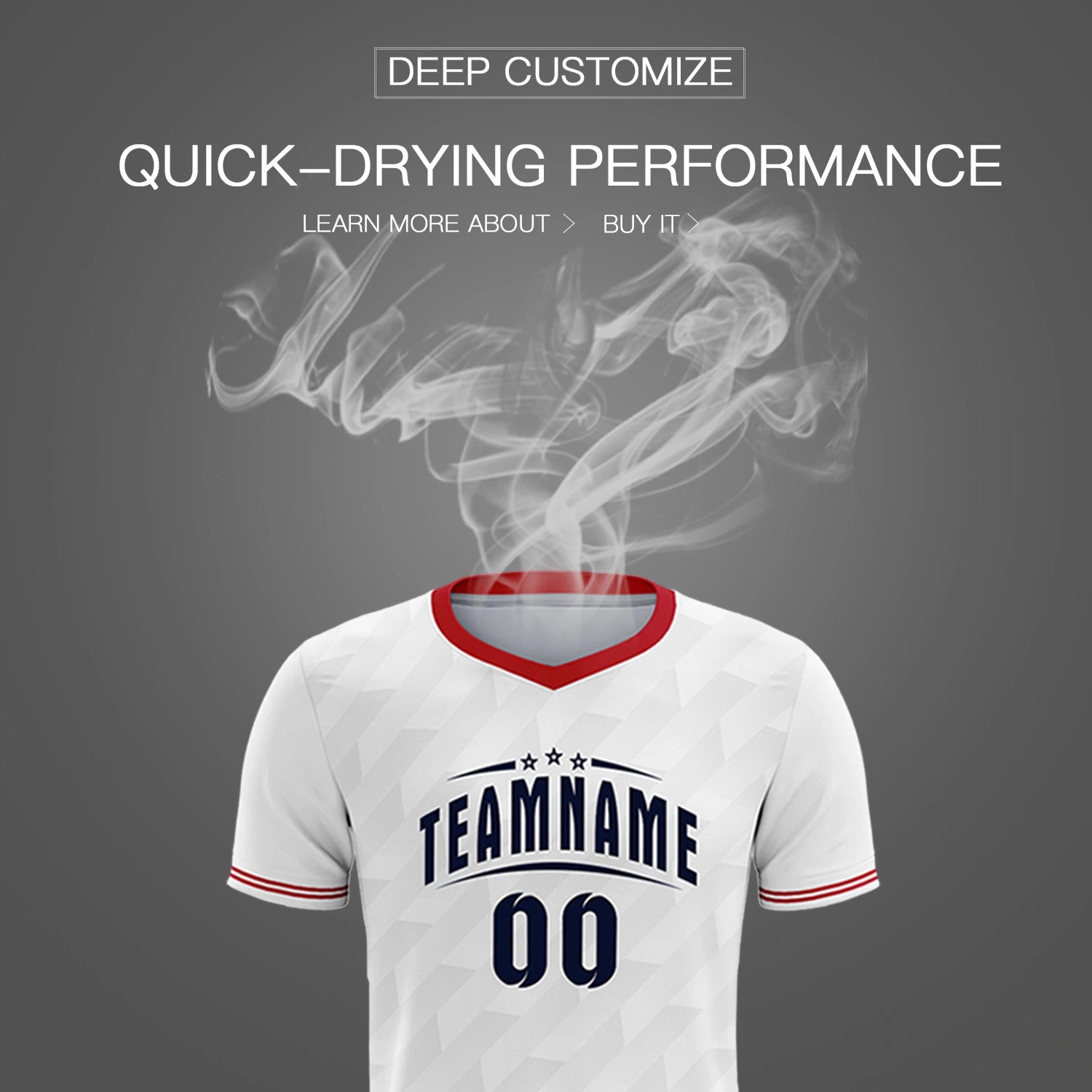 Custom White Red Training Uniform Soccer Sets Jersey