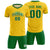 Custom Gold01 Kelly Green Training Uniform Soccer Sets Jersey