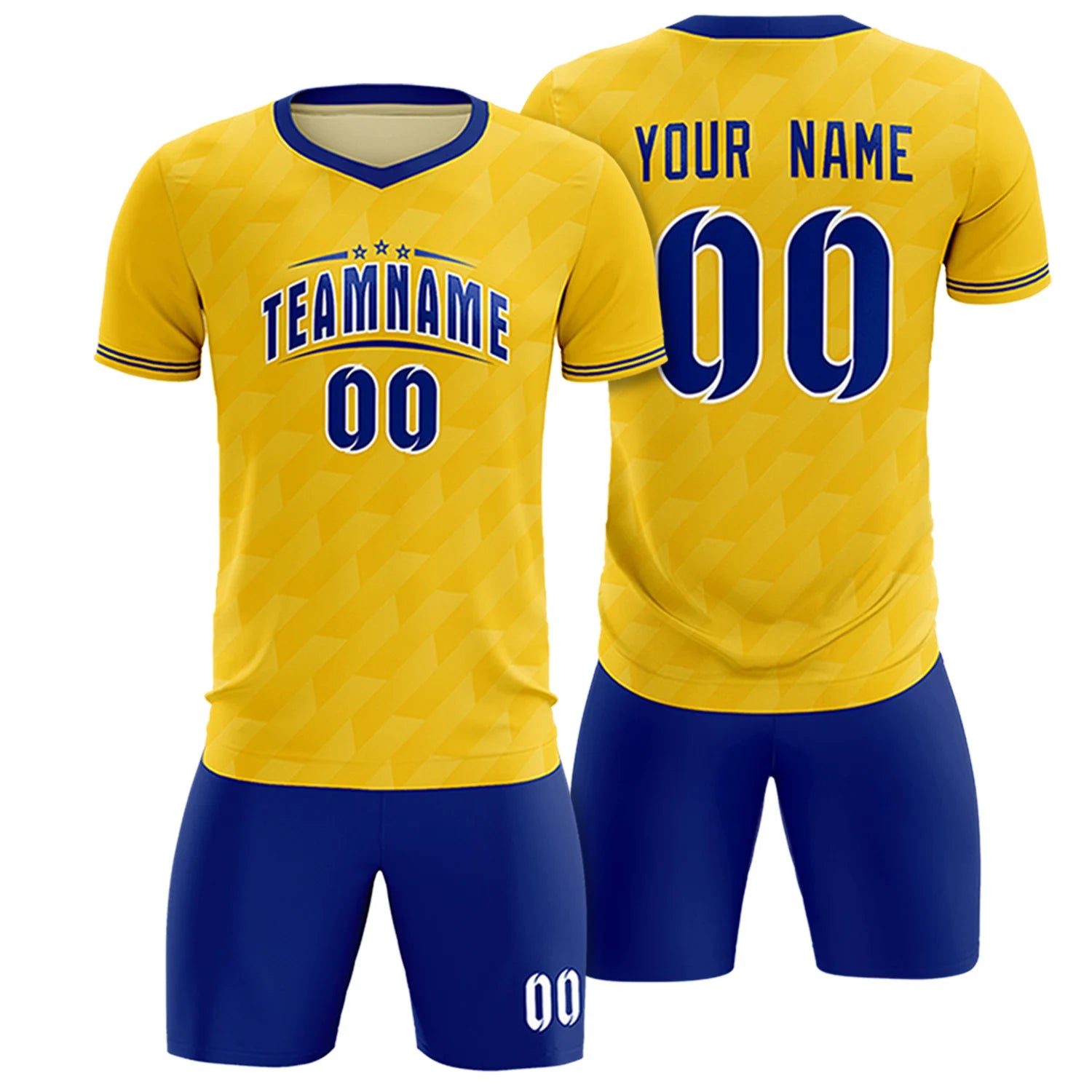 Custom Gold01 Royal Blue Training Uniform Soccer Sets Jersey