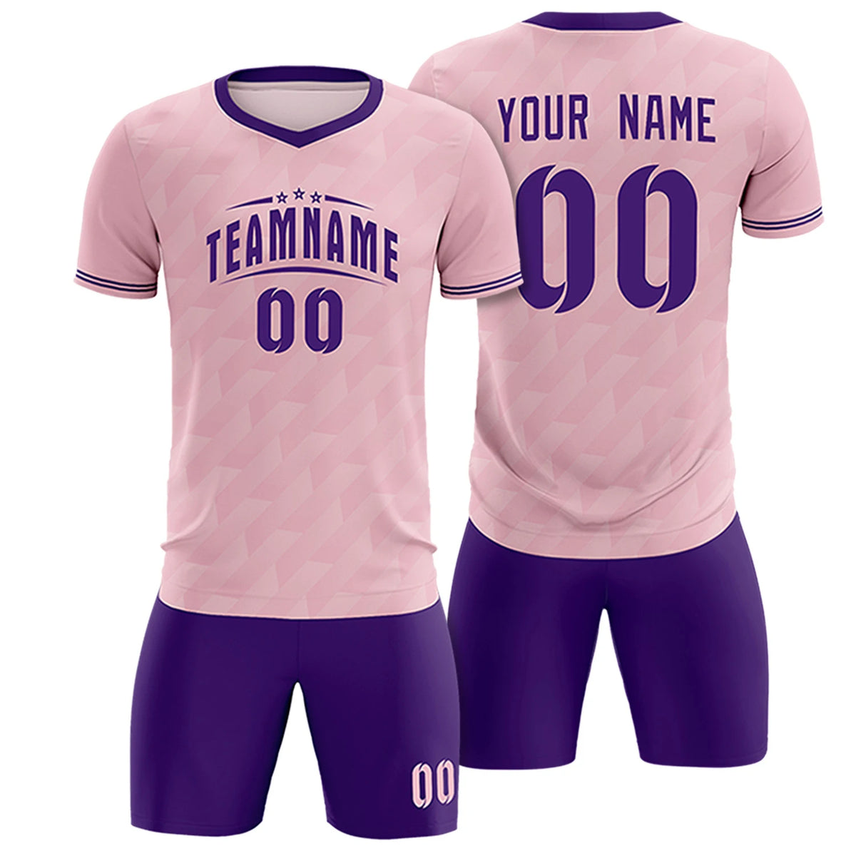 Custom Light Pink Purple Training Uniform Soccer Sets Jersey