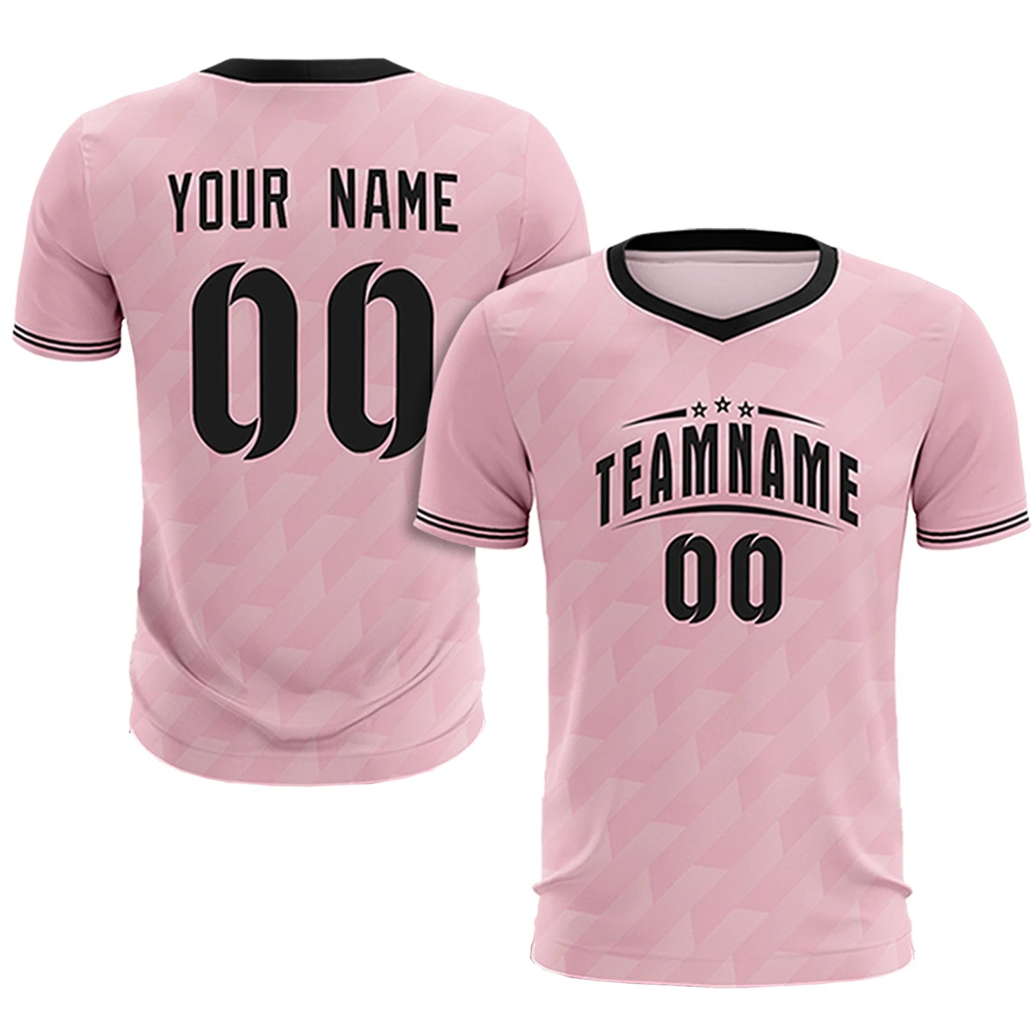 Custom Light Pink Black Training Uniform Soccer Sets Jersey