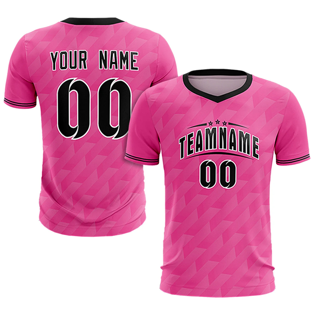 Custom Pink Black Training Uniform Soccer Sets Jersey