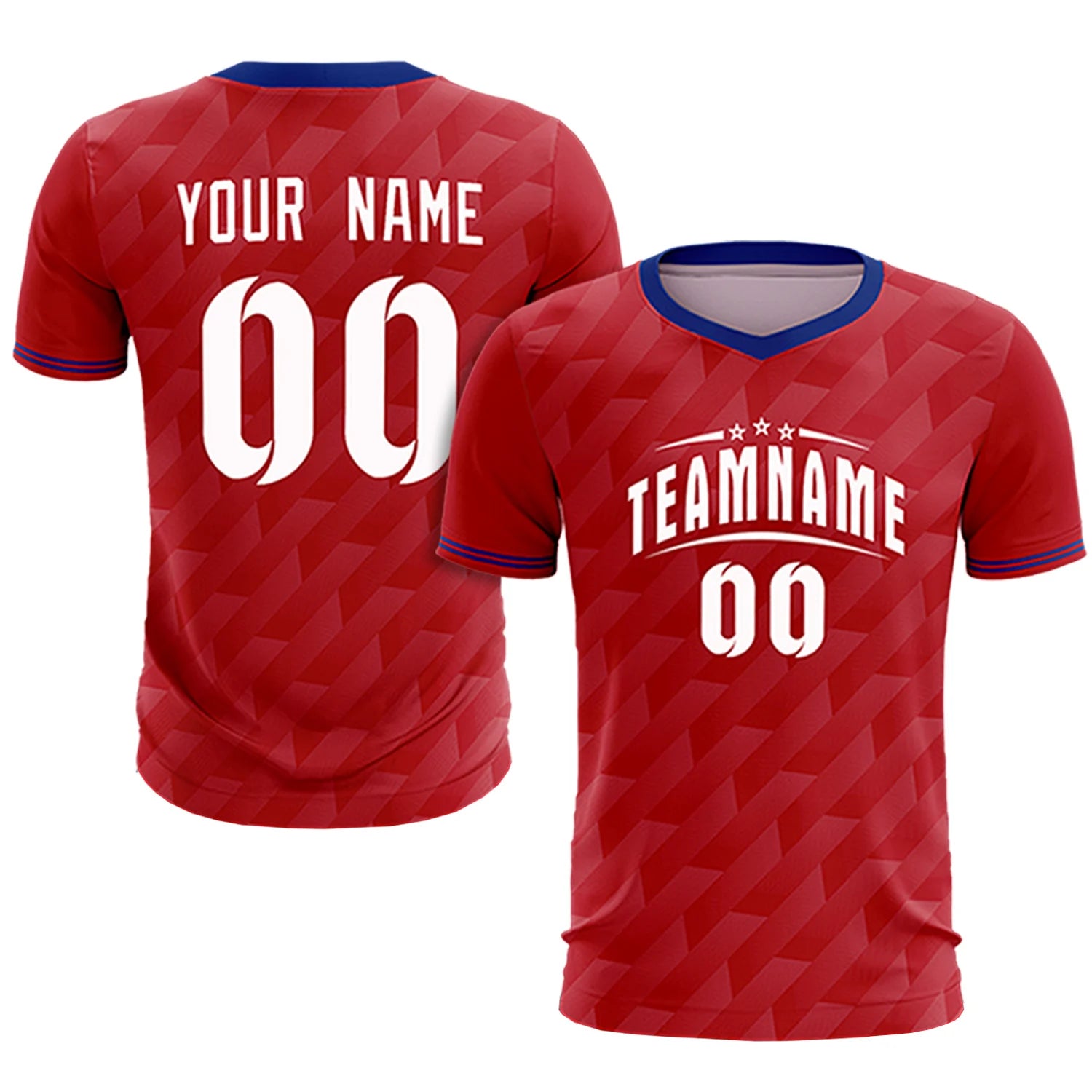 Custom Red Royal Blue Training Uniform Soccer Sets Jersey