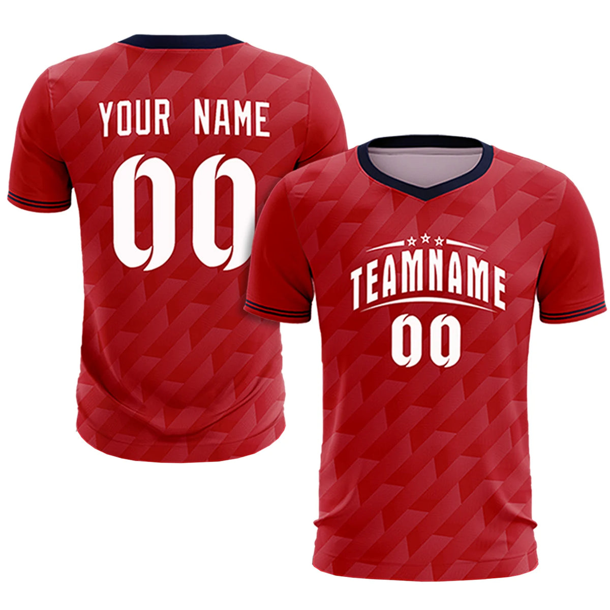 Custom Red Navy Training Uniform Soccer Sets Jersey