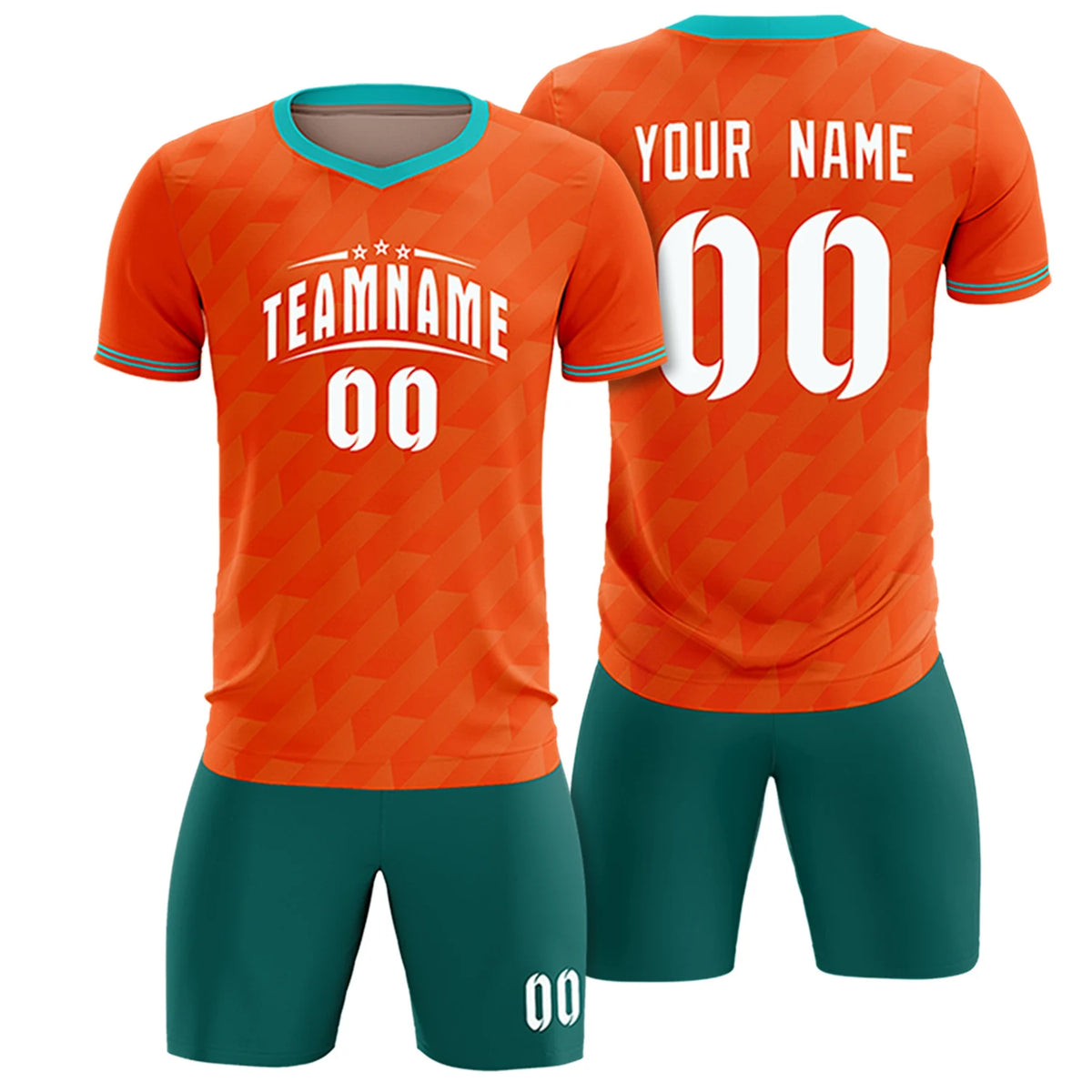 Custom Orange Bright Green Training Uniform Soccer Sets Jersey