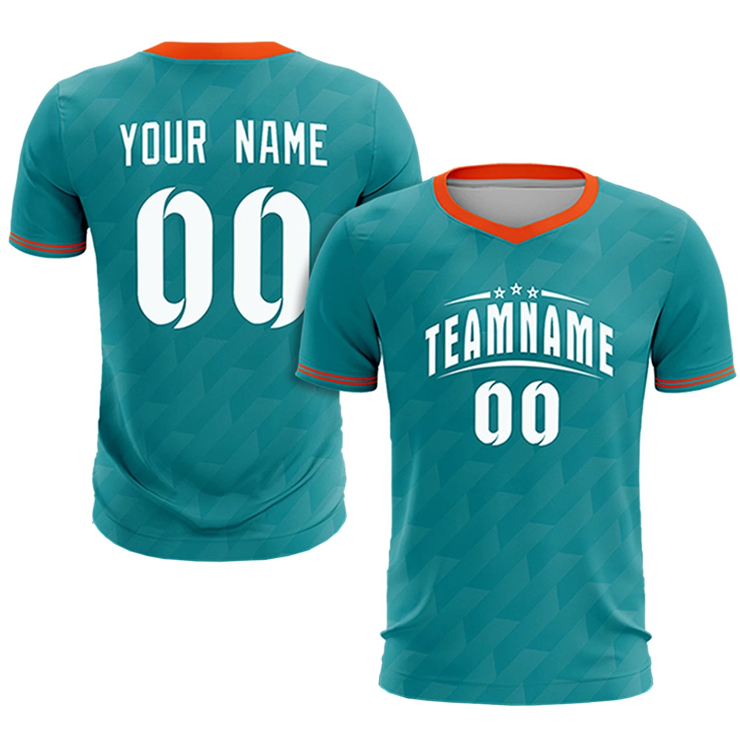 Custom Aqua Orange Training Uniform Soccer Sets Jersey