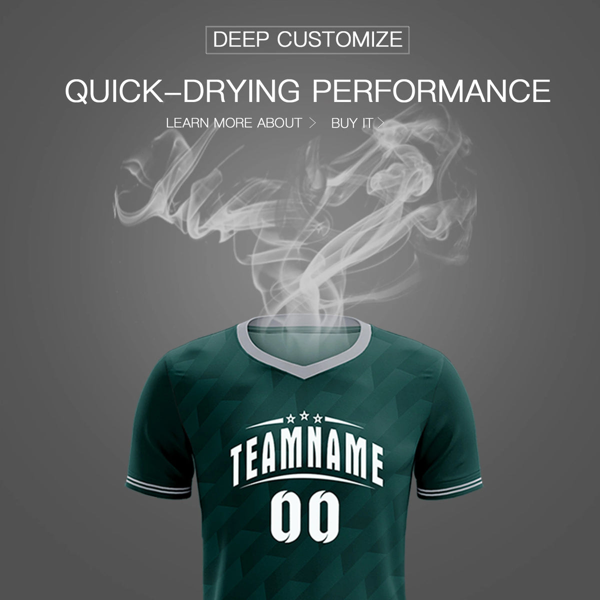 Custom Midnight Green Gray Training Uniform Soccer Sets Jersey