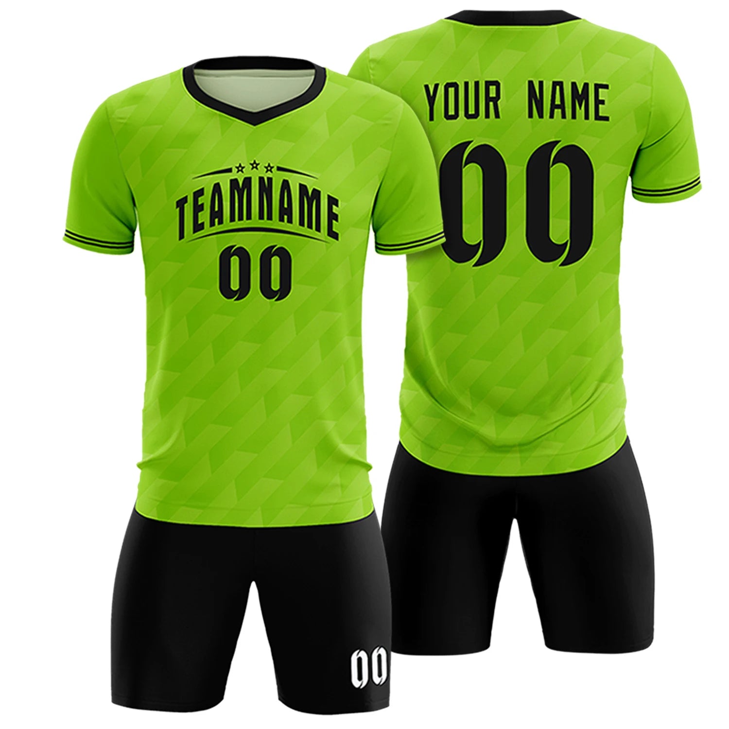 Custom Neon Green Black Training Uniform Soccer Sets Jersey