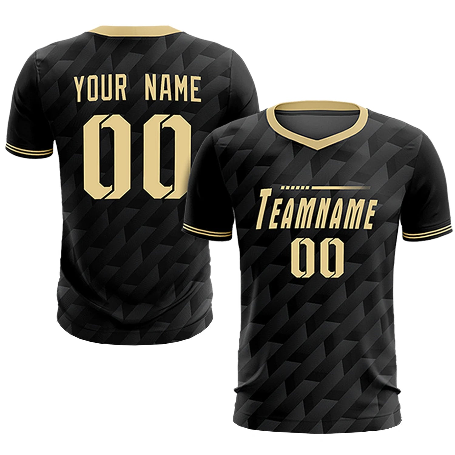 Custom Black Khaki Training Uniform Soccer Sets Jersey