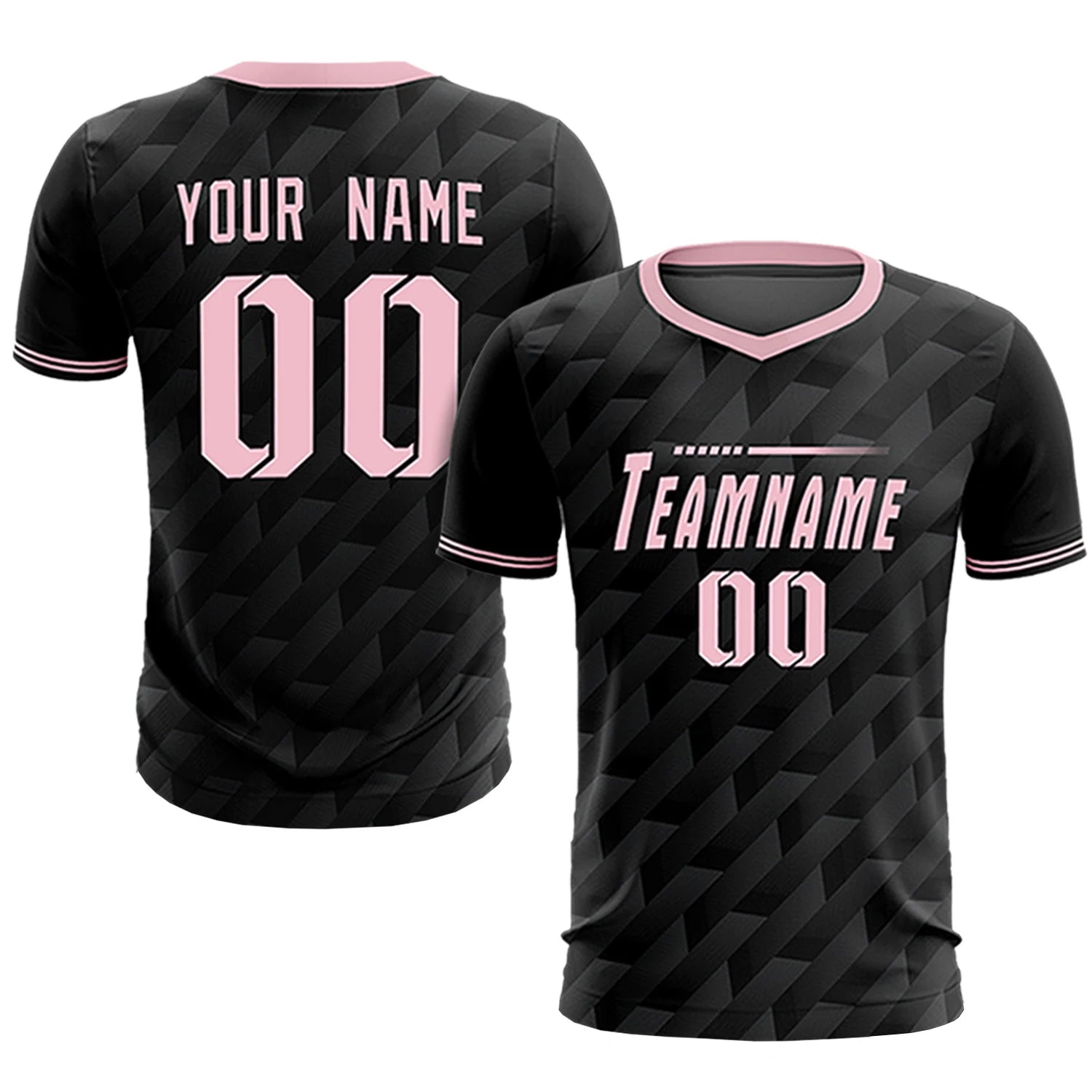 Custom Black Light Pink Training Uniform Soccer Sets Jersey