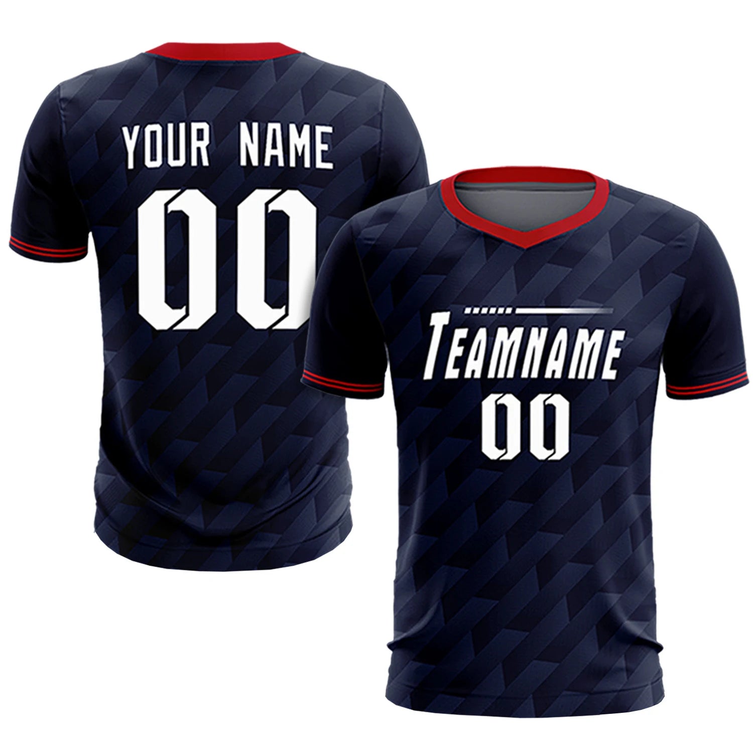 Custom Navy Red Training Uniform Soccer Sets Jersey