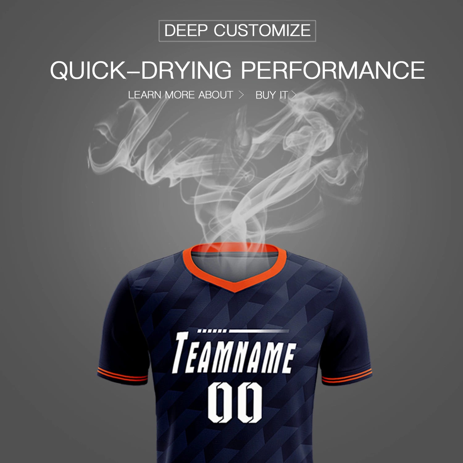 Custom Navy Orange Training Uniform Soccer Sets Jersey
