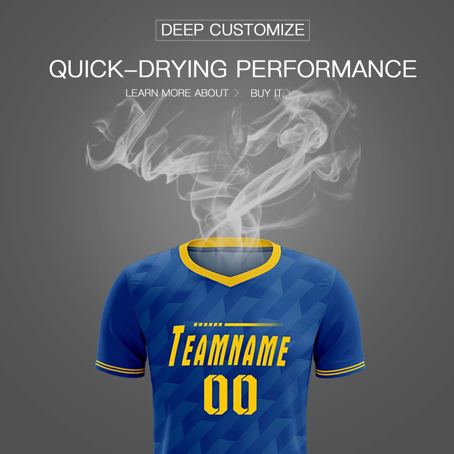 Custom Royal Blue Gold01 Training Uniform Soccer Sets Jersey