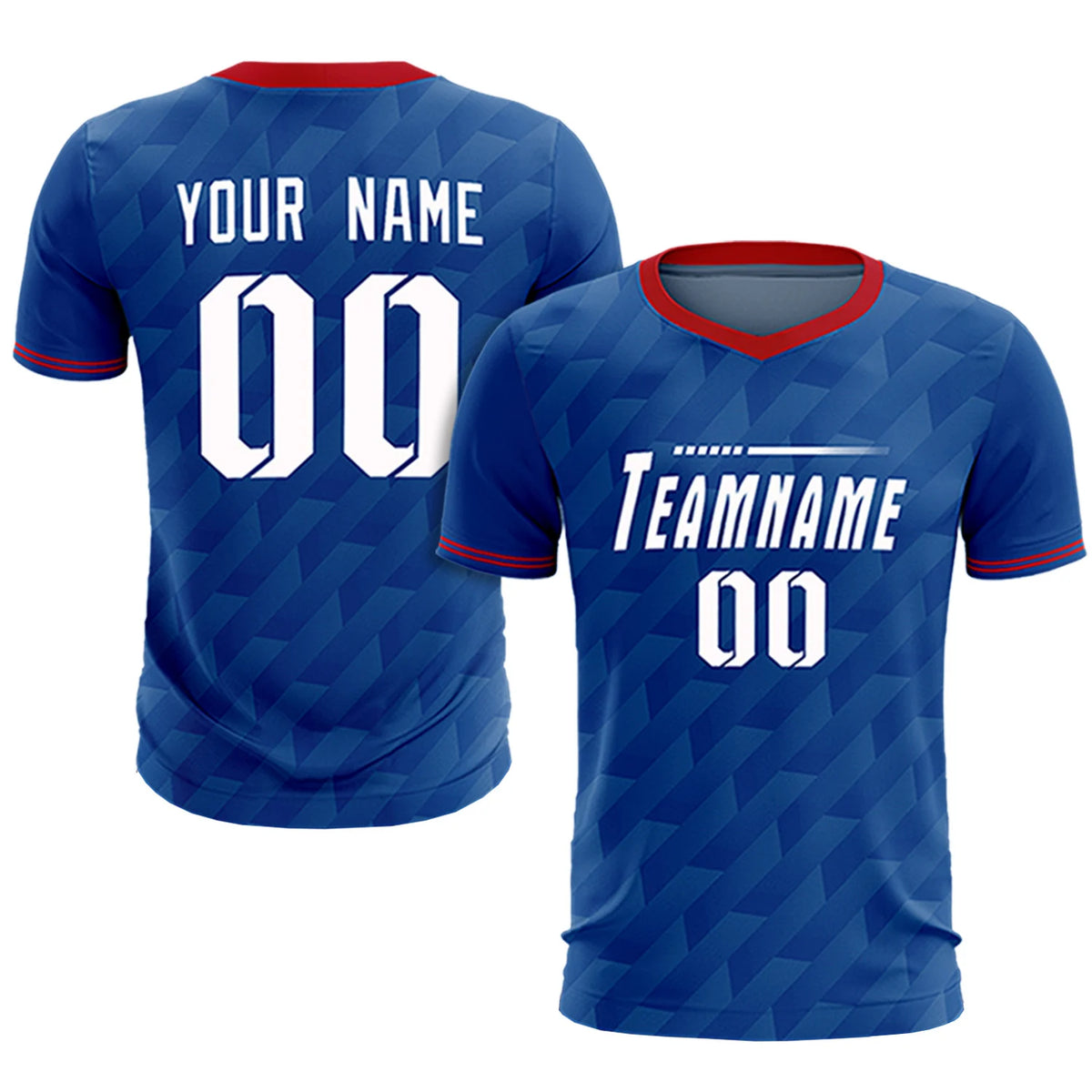 Custom Royal Blue Red Training Uniform Soccer Sets Jersey